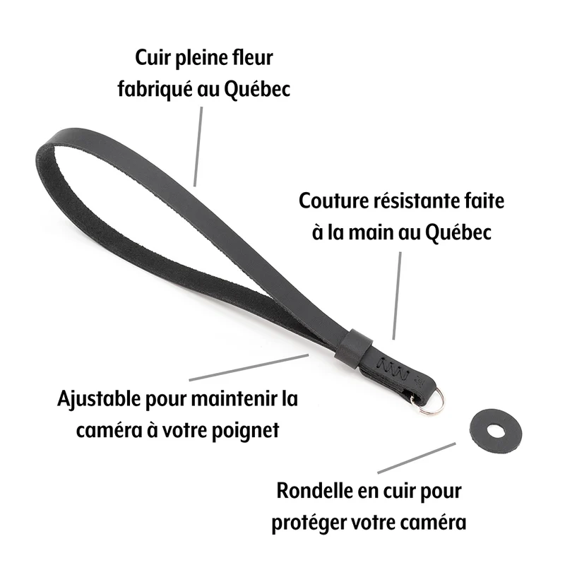 Courroie F2 Mark II pour poignet (Cuir Noir)