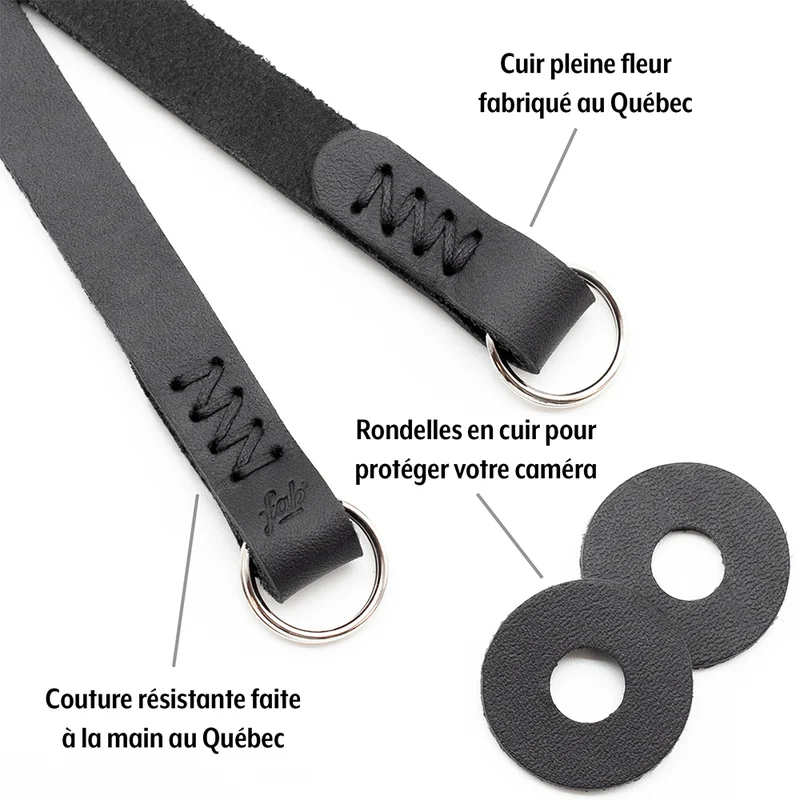 Courroie F4 Mark II longueur 47po (M-L/Cuir Noir)