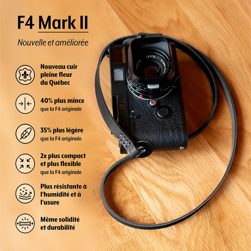 Courroie F4 Mark II longueur 28po (X-S/Cuir Noir)