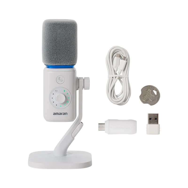 Microphone Ensemble de bureau (Blanc)