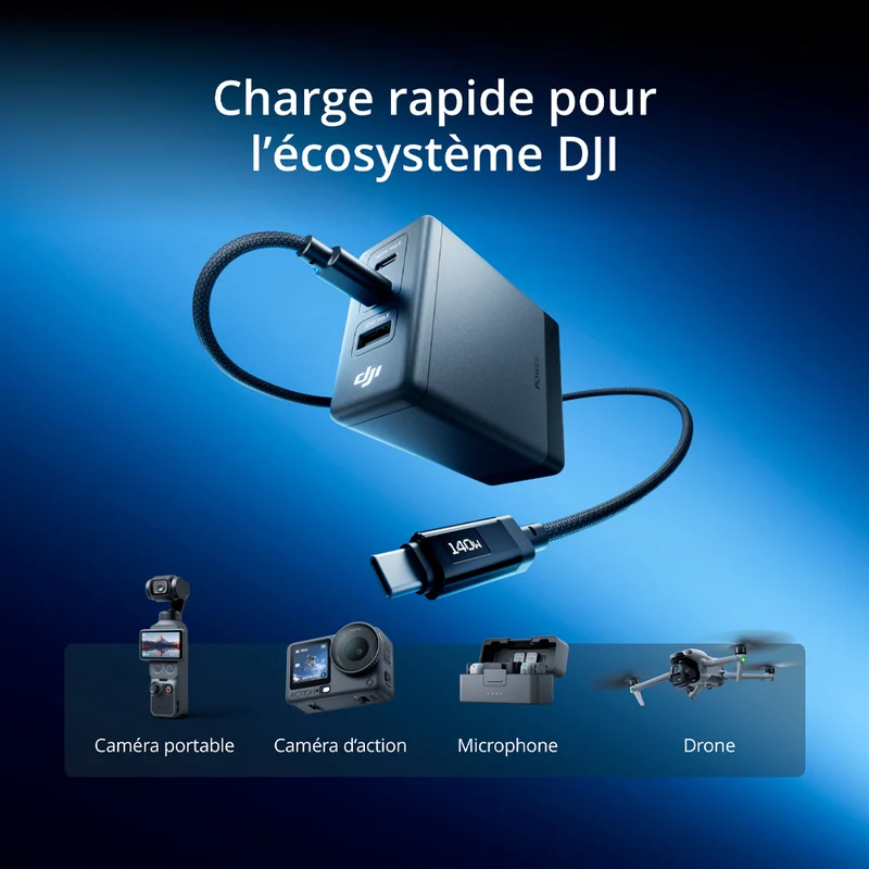 Chargeur 140W GaN avec Câble USB-C 7A avec affichage numérique 1m