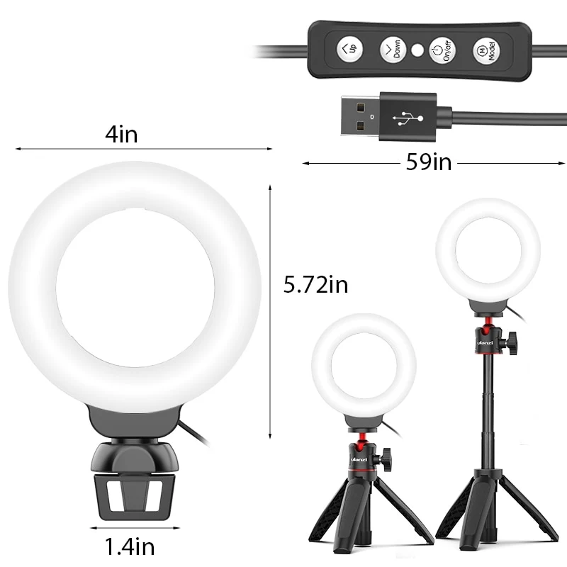 Ulanzi VIJIM CL06 4''/10cm 3200K-6500K led Ring Light