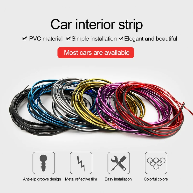 Car Styling 5M/pcs Universal Flexible Car Interior Decoration