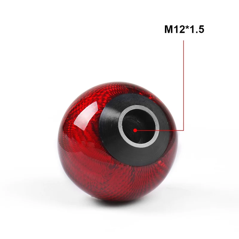 Car Gear Round Ball Shape Real Carbon Fiber