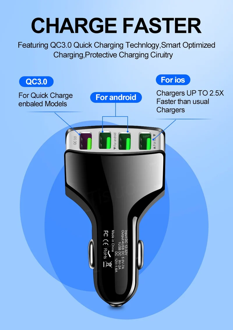 35W USB Phone Adapter Car Charger For iPhone