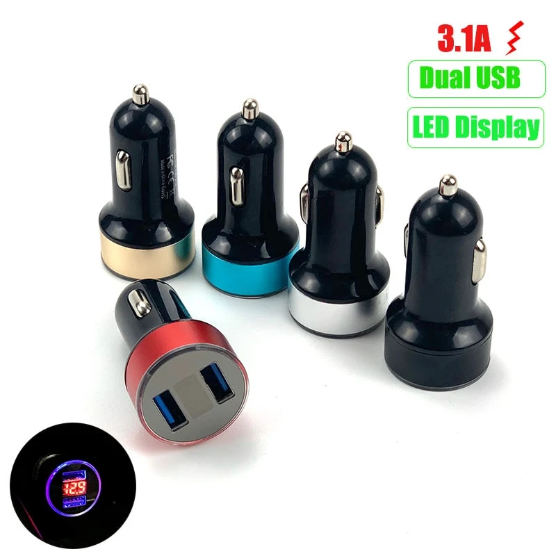 Mini Fast Charger Dual USB Car Phone for iPhone Samsung Xiaomi