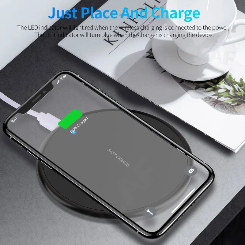 10W Fast Wireless Charger For iPhone, Samsung, Huawei