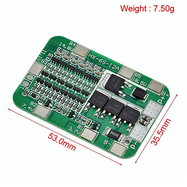 PCM/PCB 6S/12A FOR 22.2V LI-ION/LITHIUM/LI-POLYMER BATTERY-PACK