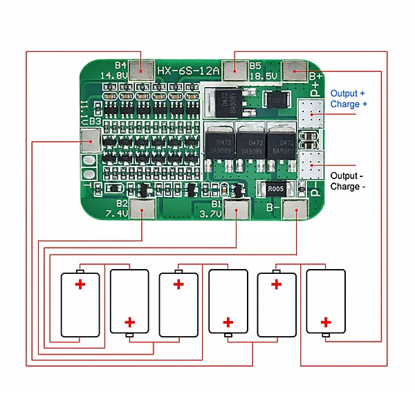 PCM/PCB 6S/12A FOR 22.2V LI-ION/LITHIUM/LI-POLYMER BATTERY-PACK