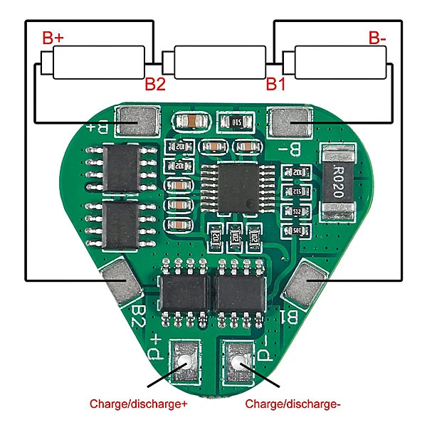 PCM/PCB (HX-3S-03) FOR 11.1V (3S) LITHIUM BATTERY PACK