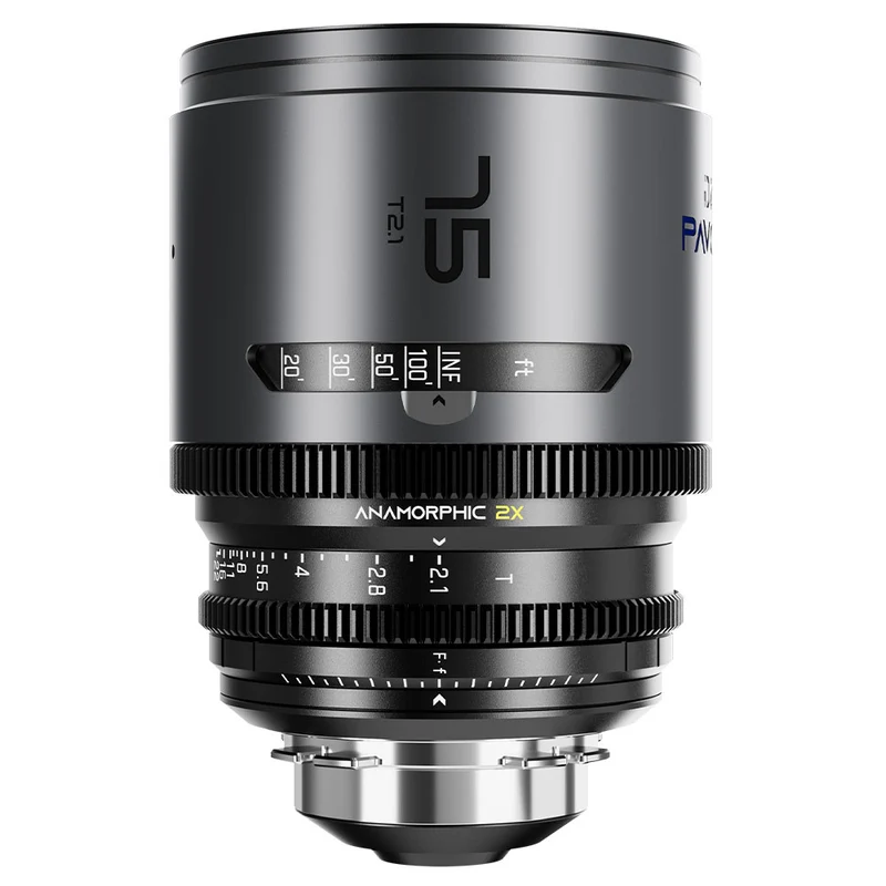 Pavo 75mm T2.1 2X Anamorphique PL/EF (Revêtement Bleu)