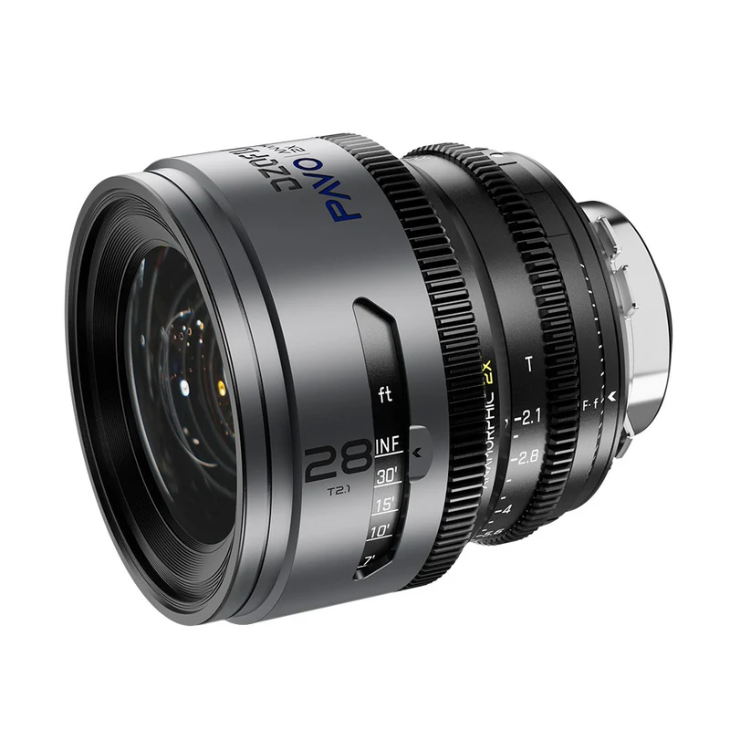 Pavo 28mm T2.1 2X Anamorphique PL/EF (Revêtement Bleu)