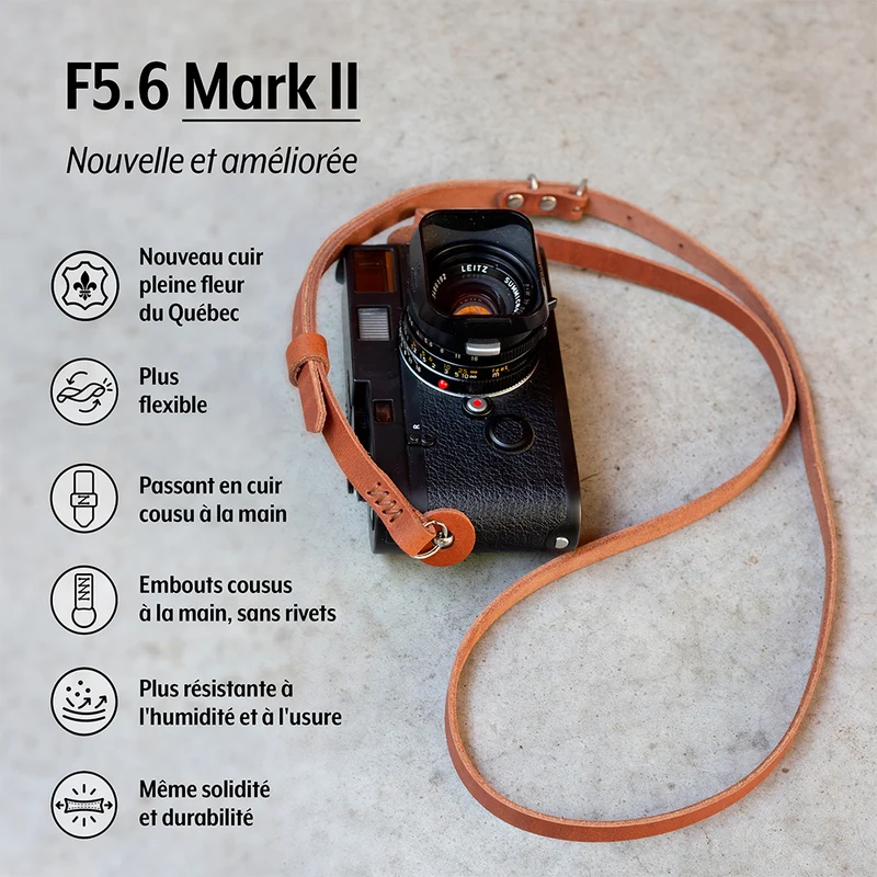Courroie F5.6 Mark II 43po à 53po (Cuir Brun)