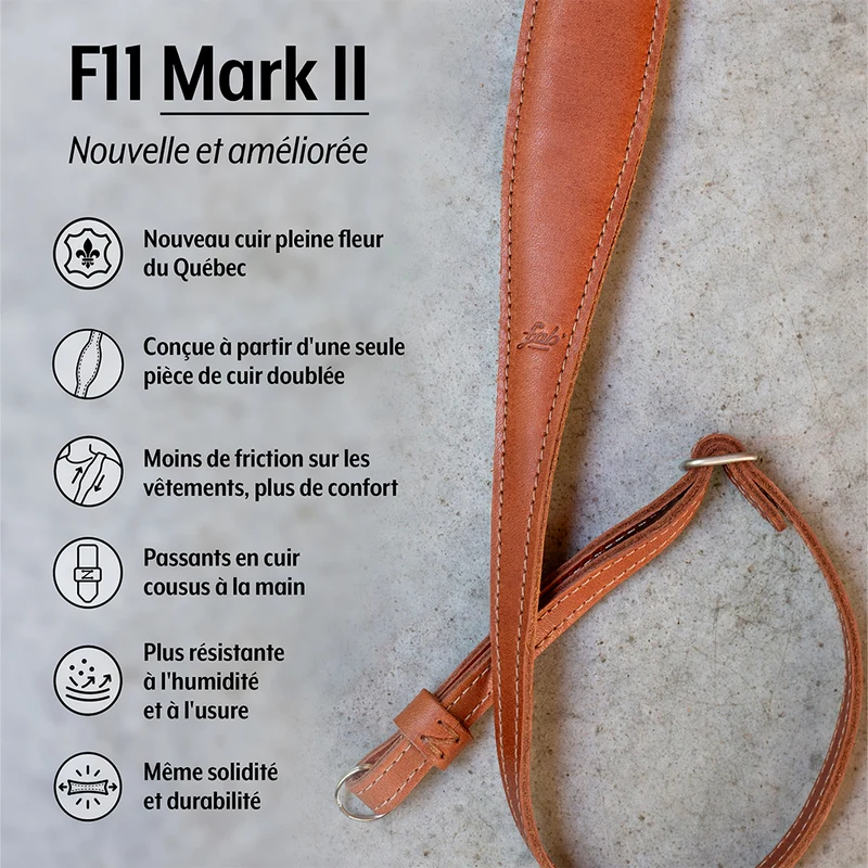 Courroie F11 Mark II 39po à 55po (Cuir Brun)