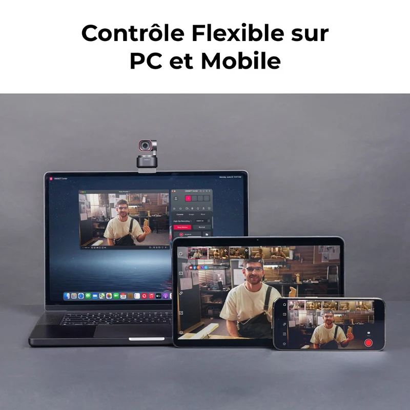 Webcam Tiny 3 PTZ 4K avec Audio Spatialisé et Alimentée par l’IA
