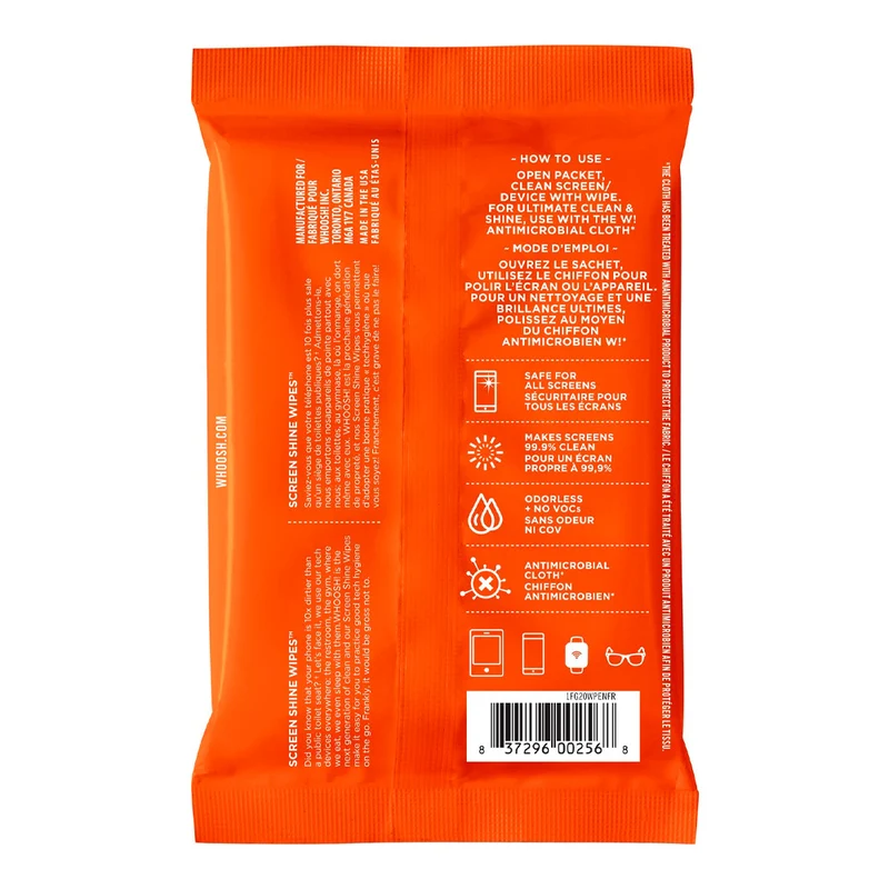 Paquet 20 lingettes nettoyantes