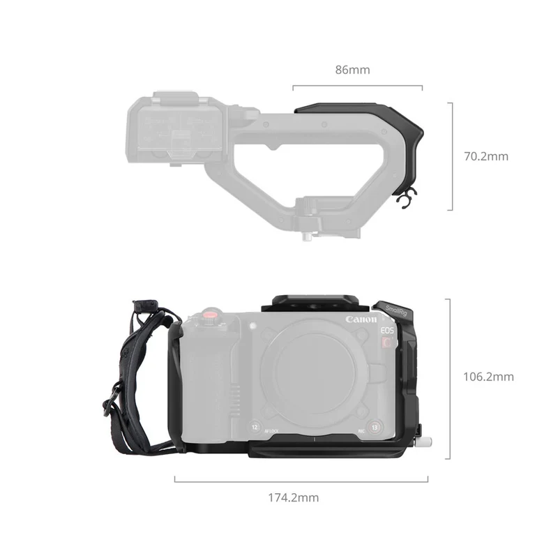Cage pour Canon EOS C50 avec Poignée d'extension XLR