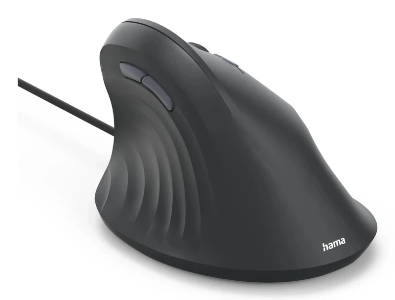 Hama ECM-500R Souris de Bureau Optique pour Droitier, USB Type-A, 1800 DPI, Noir