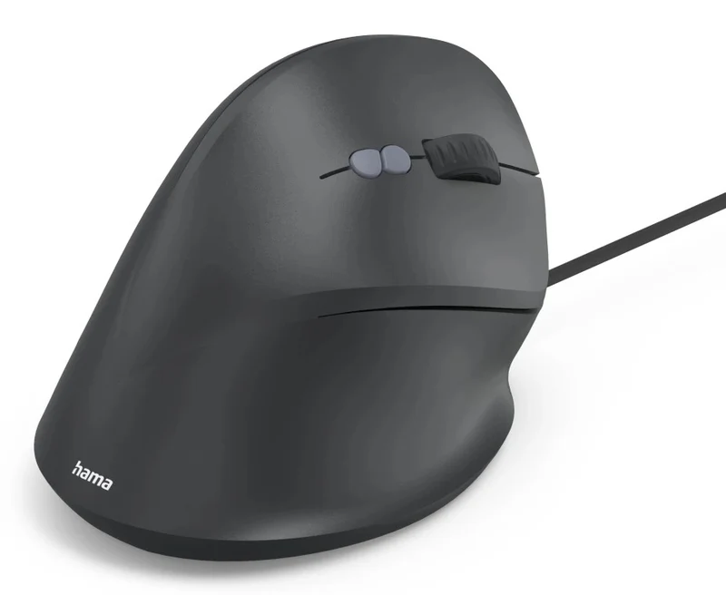 Hama ECM-500R Souris de Bureau Optique pour Droitier, USB Type-A, 1800 DPI, Noir