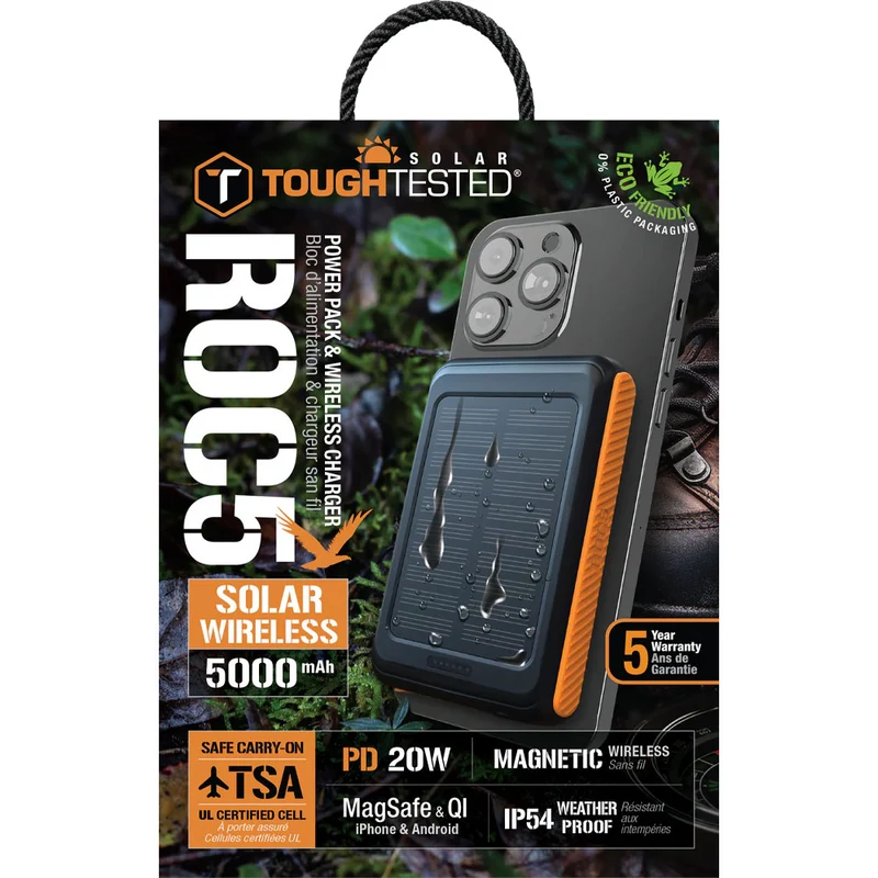 Chargeur Portable/Sans-Fil MagSafe PD avec charge rapide & Panneaux Solaire 5000mAh