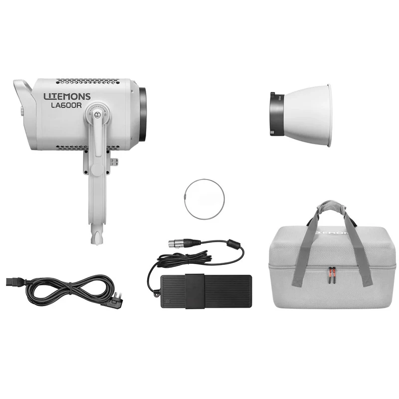 Lumière LED Litemons LA600R RGB avec Sac de Transport (Blanc)