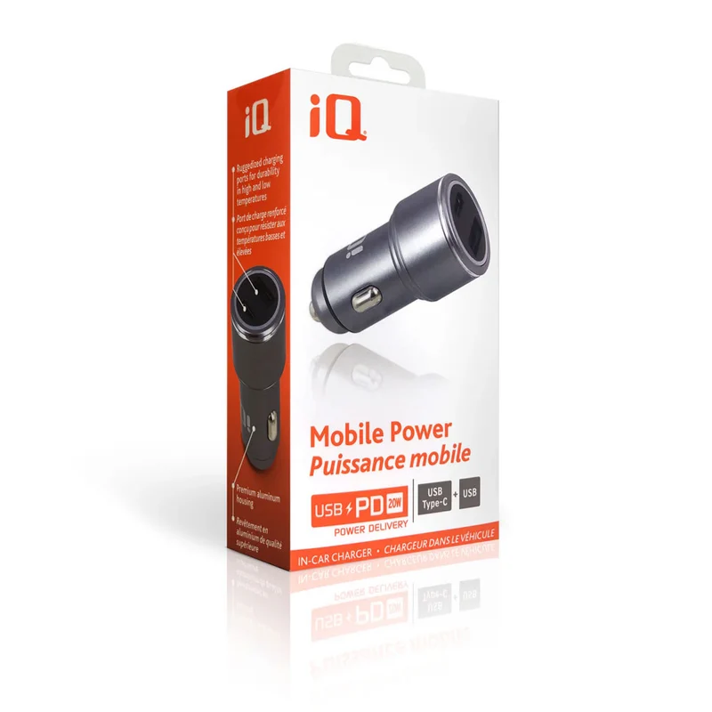 Chargeur pour auto USB-A & USB-C