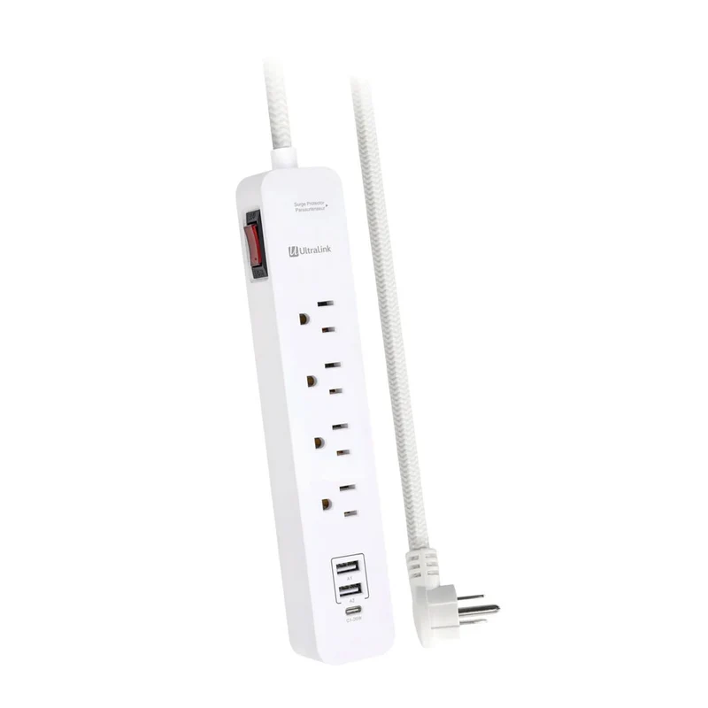 Multiprise avec 4 Prises AC, 2 USB-A et 1 USB-C 4PI