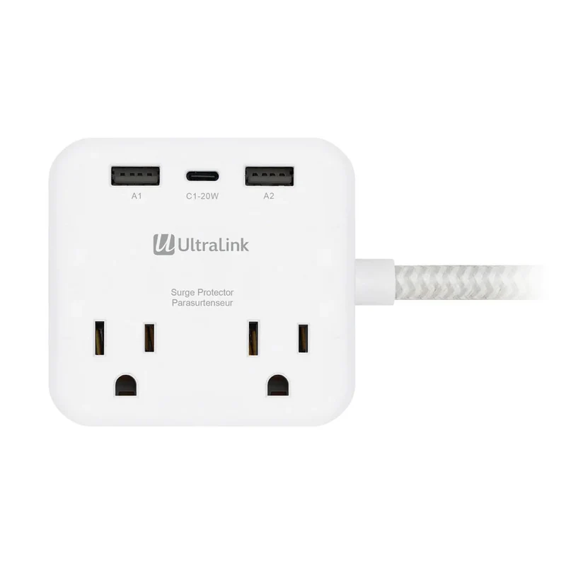 Multiprise avec 2 Prises AC, 2 USB-A et 1 USB-C 4PI
