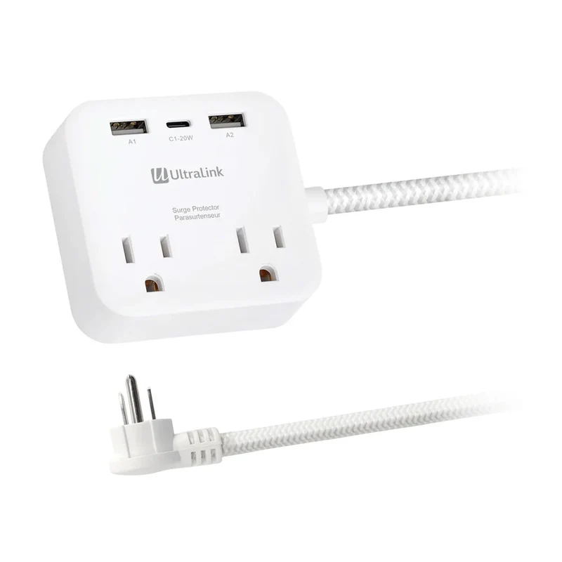 Multiprise avec 2 Prises AC, 2 USB-A et 1 USB-C 4PI