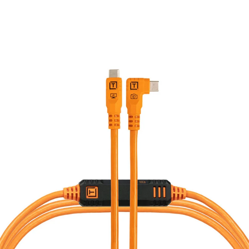 Ensemble Plaque à Serrure LeverLock & Câble Optima Droit à Angle-Droit avec Attaches de câble 15pi Orange