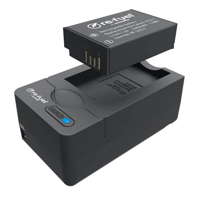 Ensemble pile et chargeur Re-Fuel pour Canon LP-E17