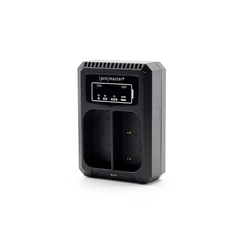 Chargeur double USB pour pour OM SYSTEM BLX-1