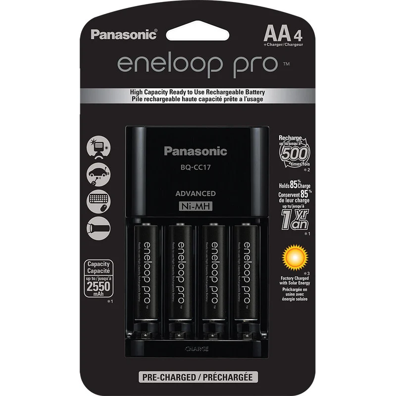 Piles eneloop pro Rechargeables AA avec Chargeur (4x AA)