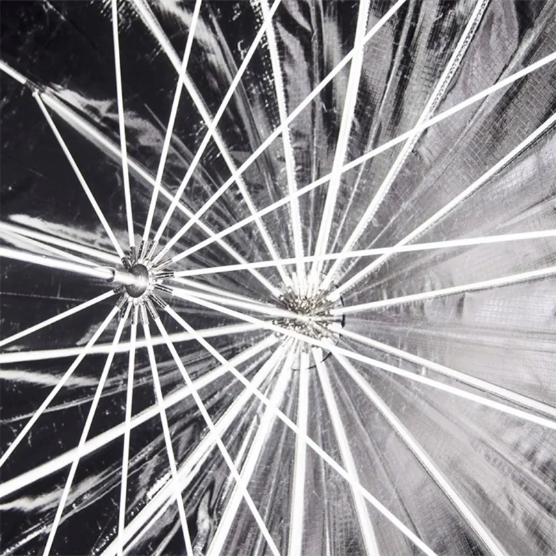 Parapluie Noir / Argent 72"