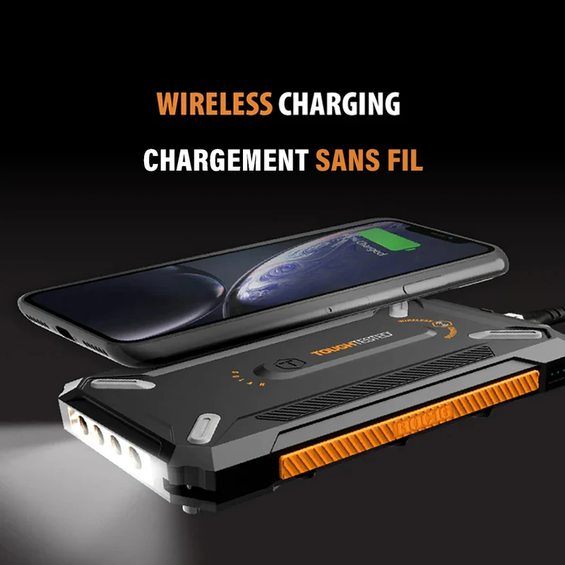 Chargeur Portable/Sans-fil avec Panneau Solaire 16000 mAh
