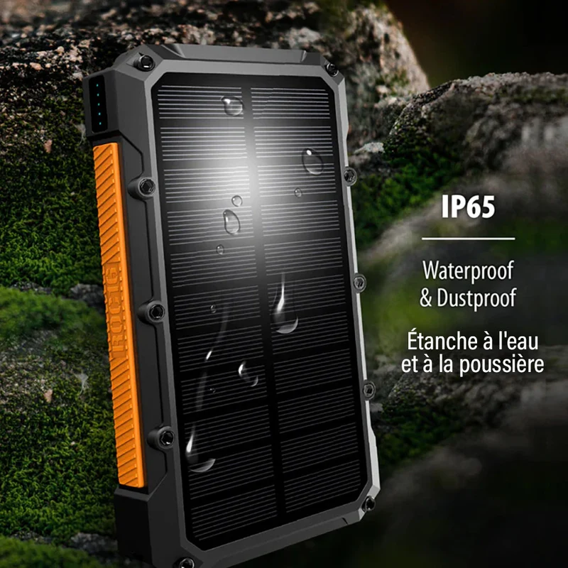 Chargeur Portable/Sans-fil avec Panneau Solaire 16000 mAh