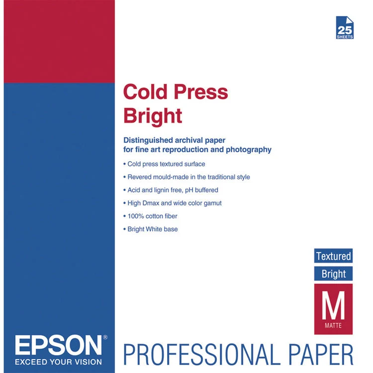 Papier Brillant Pressé à Froid 13x19po (25 Feuilles)