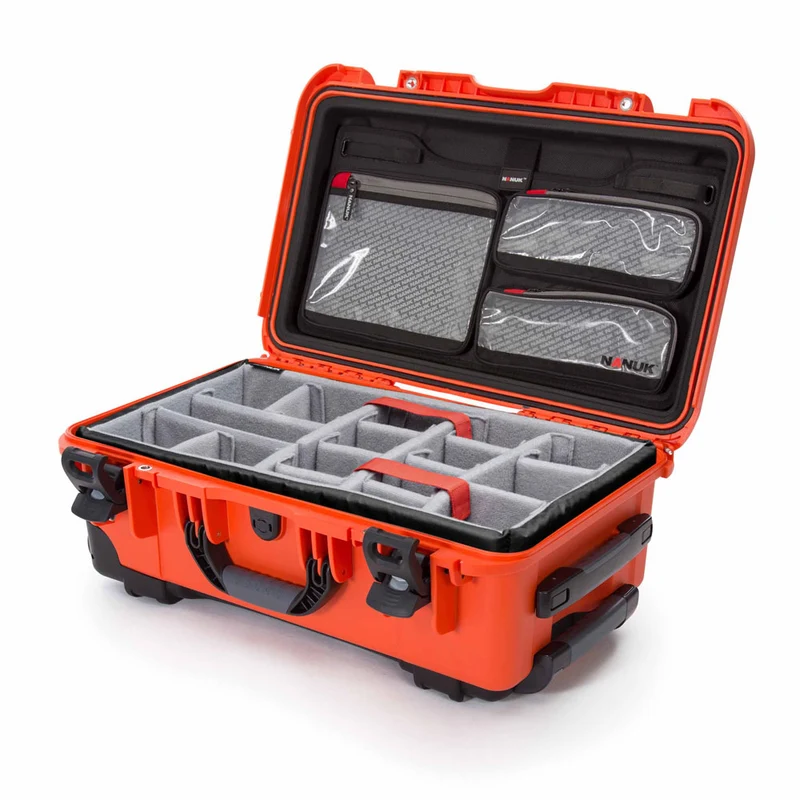 Valise Rigide à roulettes Nanuk 935 avec Séparateurs rembourrés et Organisateur de couvercle (Orange)