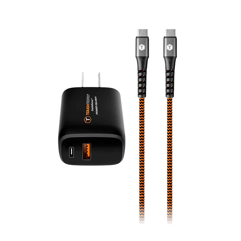 Chargeur mural double USB-C/USB-A 20W PD avec Câble USB-C