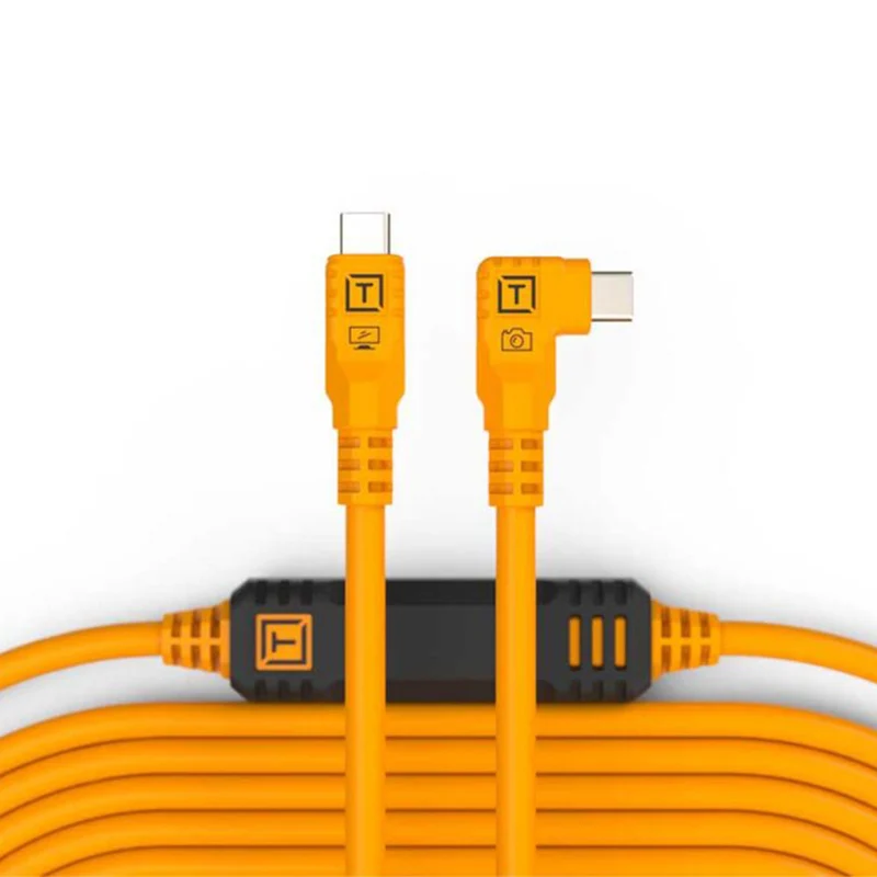 Câble TetherPro USB-C à USB-C (Droit à Angle Droit) 31pi (Orange)