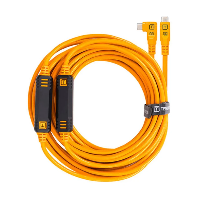 Câble TetherPro USB-C à USB-C (Droit à Angle Droit) 31pi (Orange)