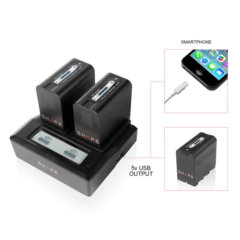 Chargeur double avec 2 piles BP-F980