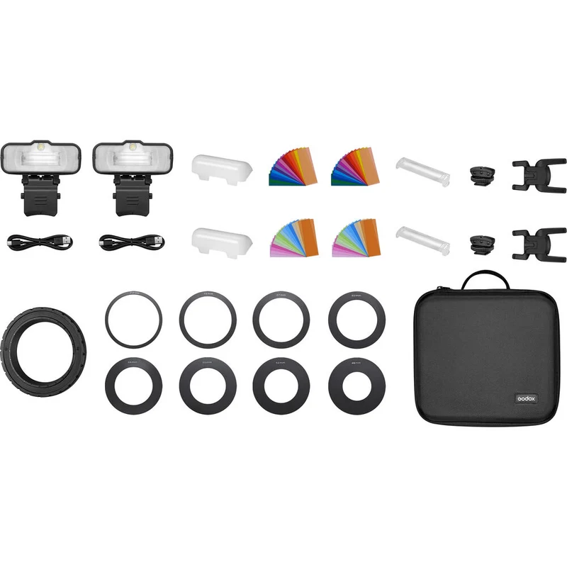 Ensemble 2 Flashs Macro MF12 et accessoires