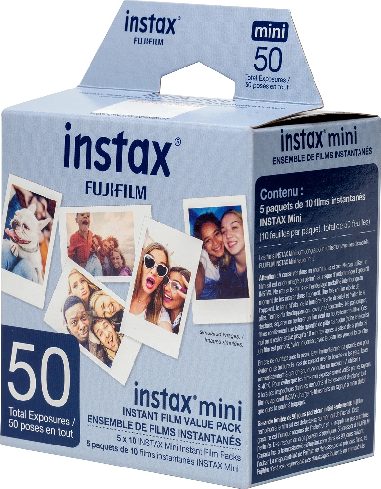 Film Instantané Instax Mini (5 Paquets de 10 Feuilles)