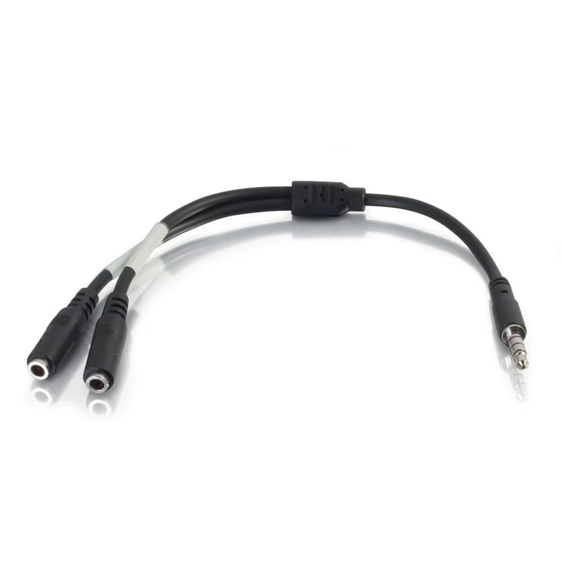 Câble-Y 1/8 mâle vers 2x 1/8 femelle pour casque et micro