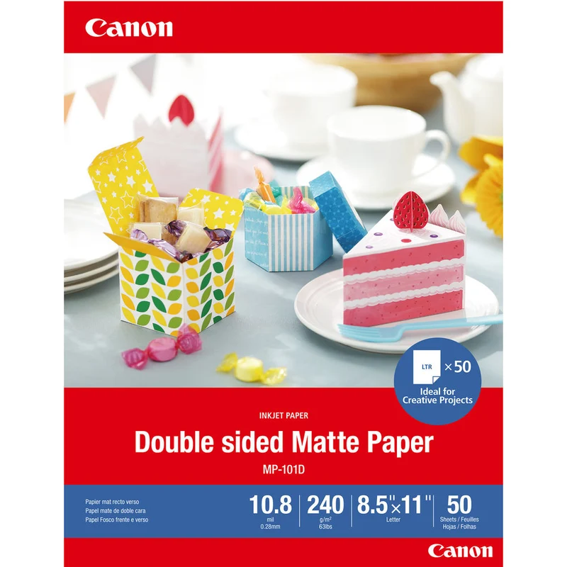 Papier Photo Mat Imprimable sur Deux Côtés 8.5x11po (50 Feuilles)