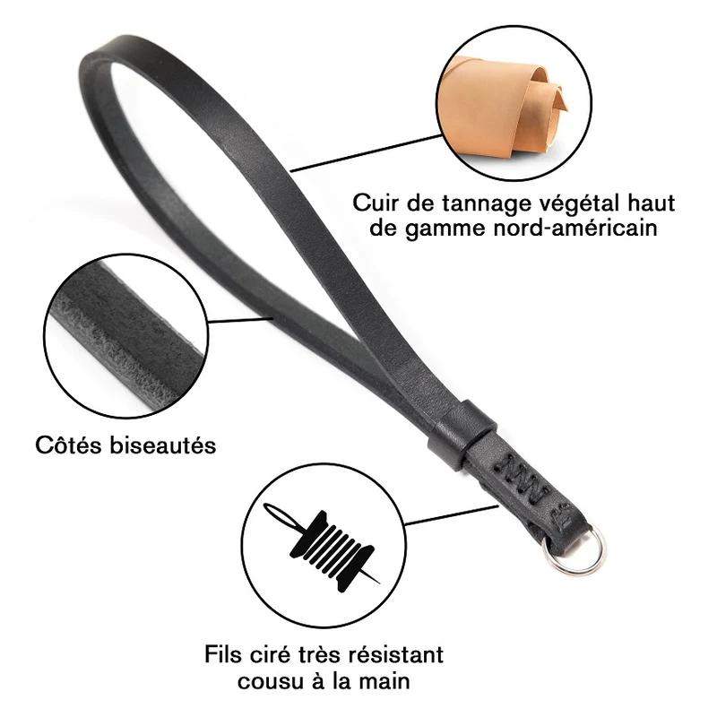 Courroie F2 pour Poignet (Cuir Noir)