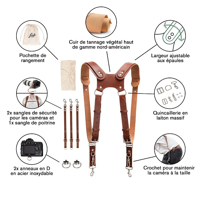 Harnais F22 de Longueur Standard (Cuir Brun)