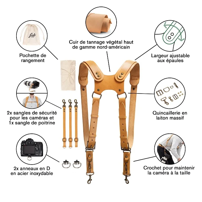 Harnais F22 de Longueur Standard (Cuir Tan)