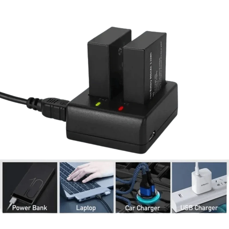 Chargeur avec x1 Batterie 900mAh pour caméra SJCAM SJ 4000
